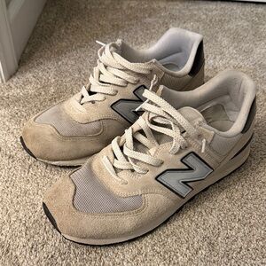 New Balance Cream and Gray Sneakers